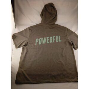 Bach Body Woman's  Grey Hoodie Powerful Short Sleeves Size 1X Workout
